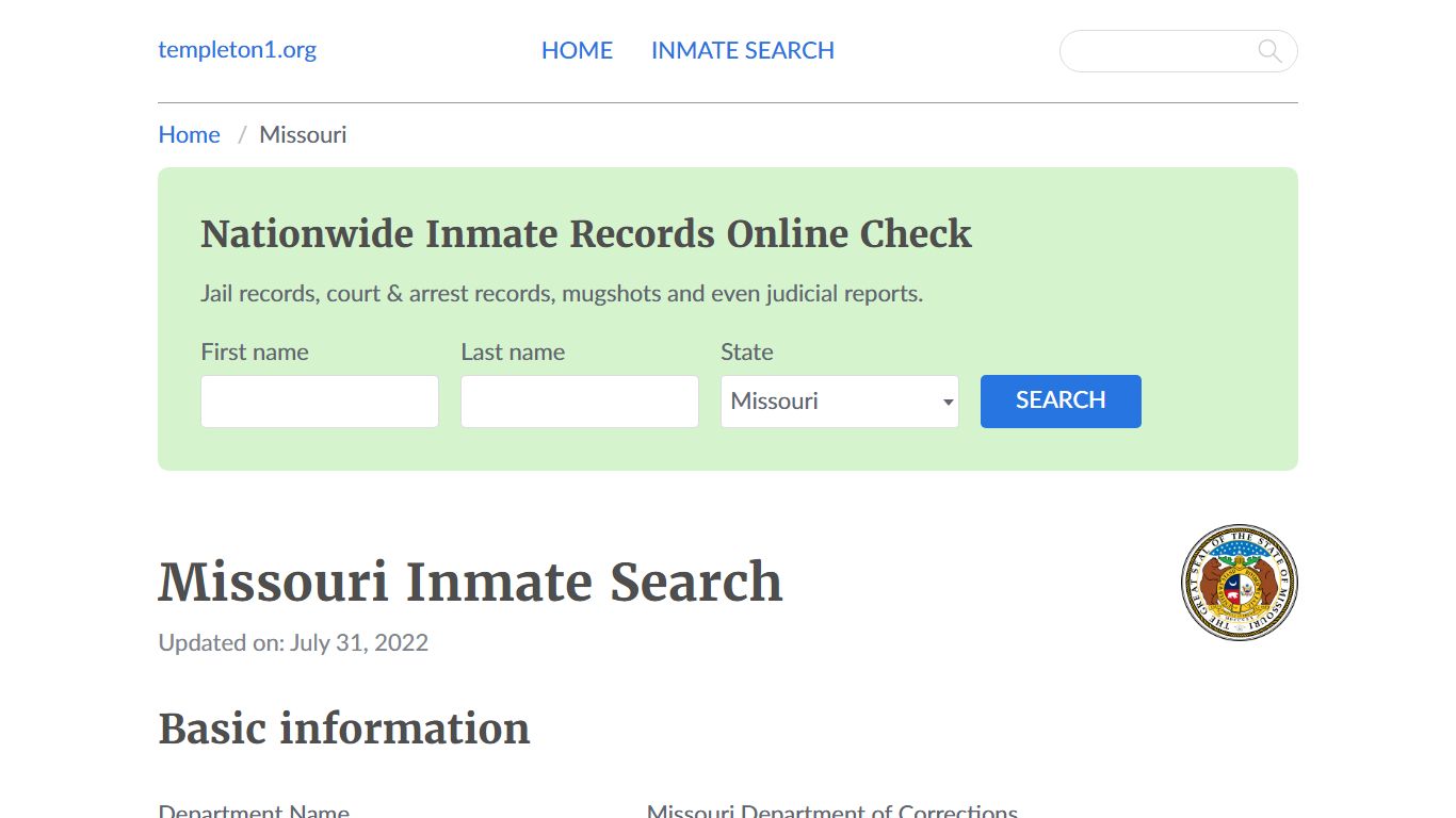 Missouri Inmate Search – Missouri Department of Corrections Offender Lookup