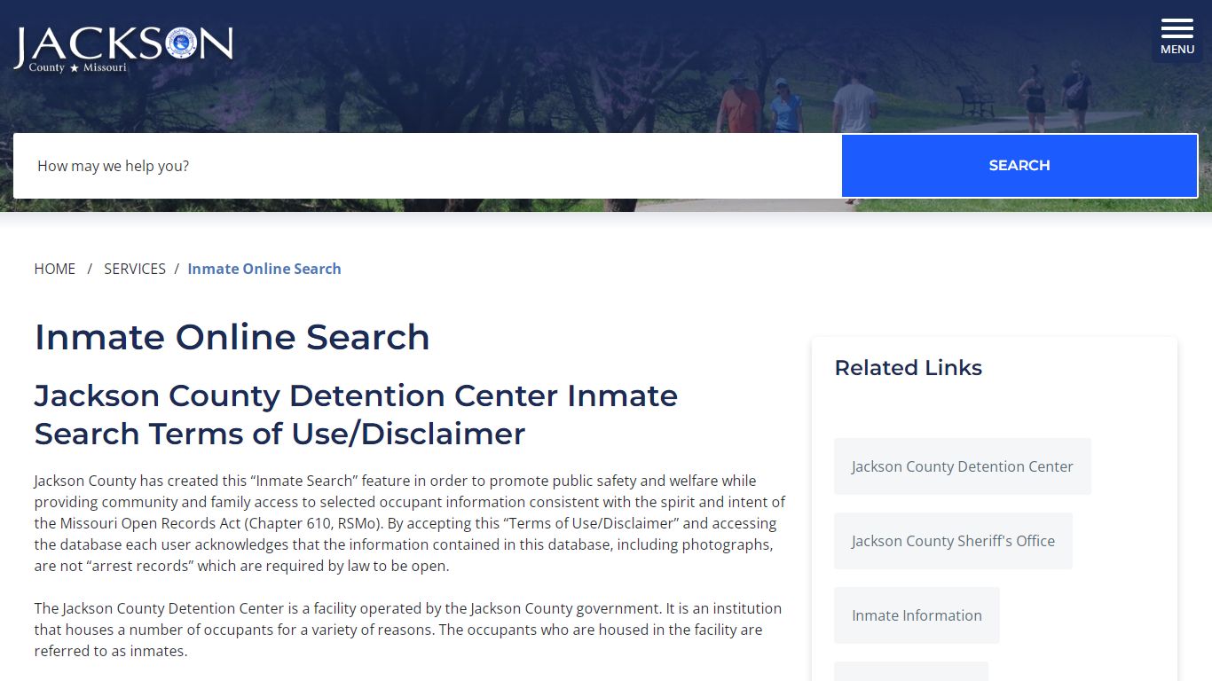 Inmate Online Search - Jackson County MO